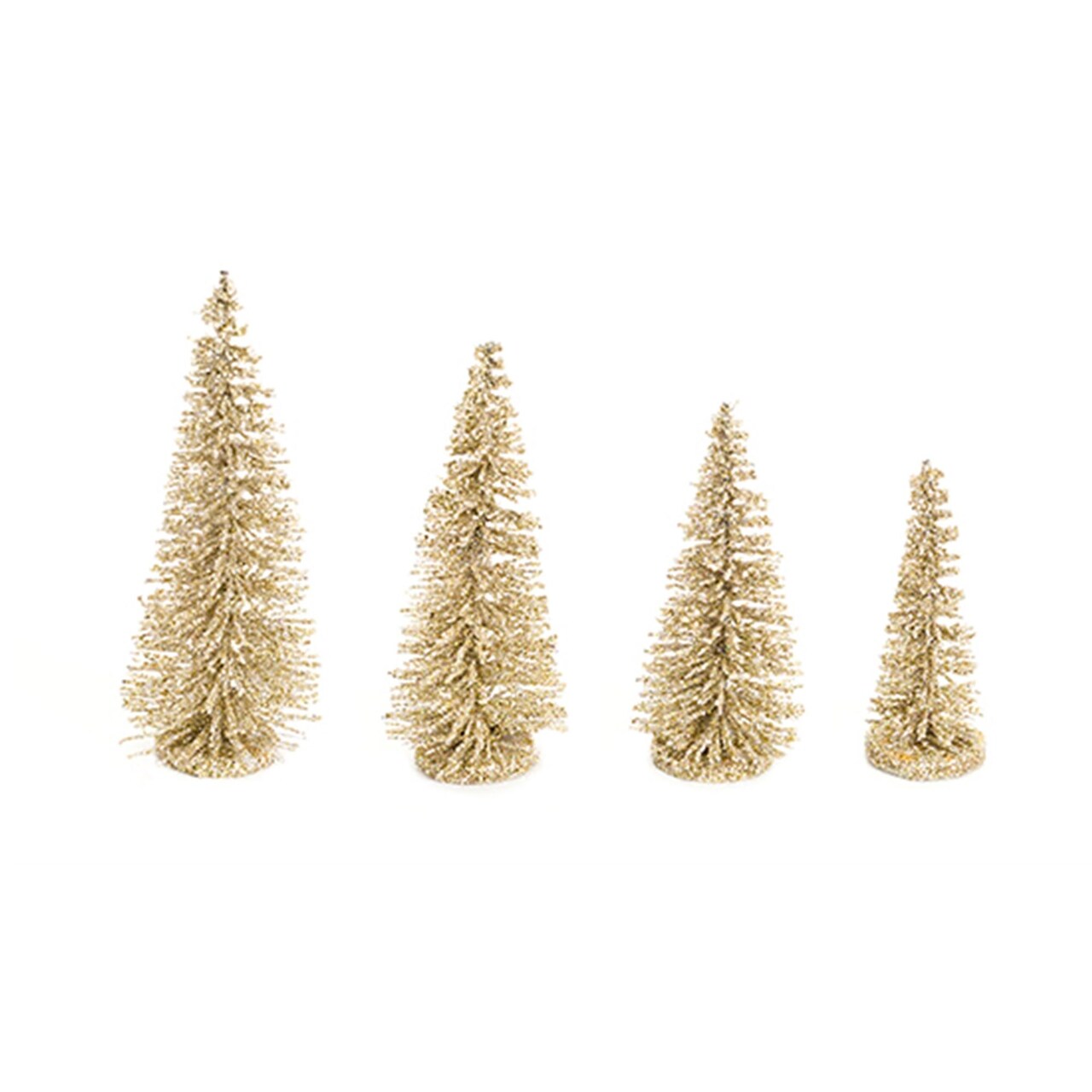 Contemporary Home Living Set of 16 Gold Mini Artificial Tree Table Top Decorations 7''